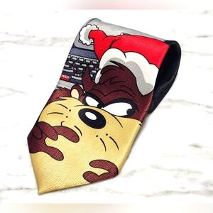 Vintage 1990s Looney Tunes Tasmanian Devil Christmas Tie